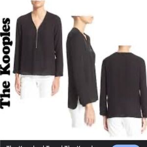 Kooples black zip up flowy top